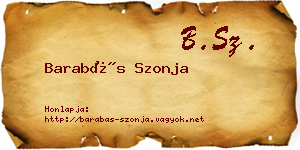 Barabás Szonja névjegykártya